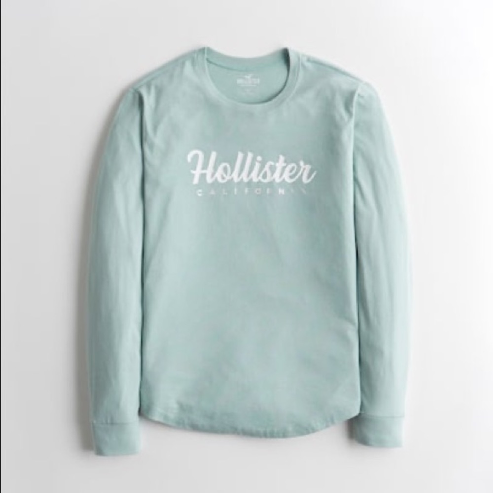 Mint Green Long Sleeve Hollister Tee